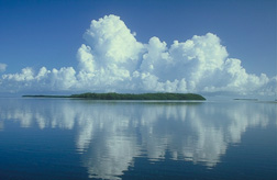 clouds over island