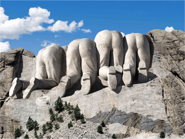 Have you ever wondered what the backside of Mount Rushmore looked like?