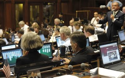 Democrat lawmakers playing Solitaire